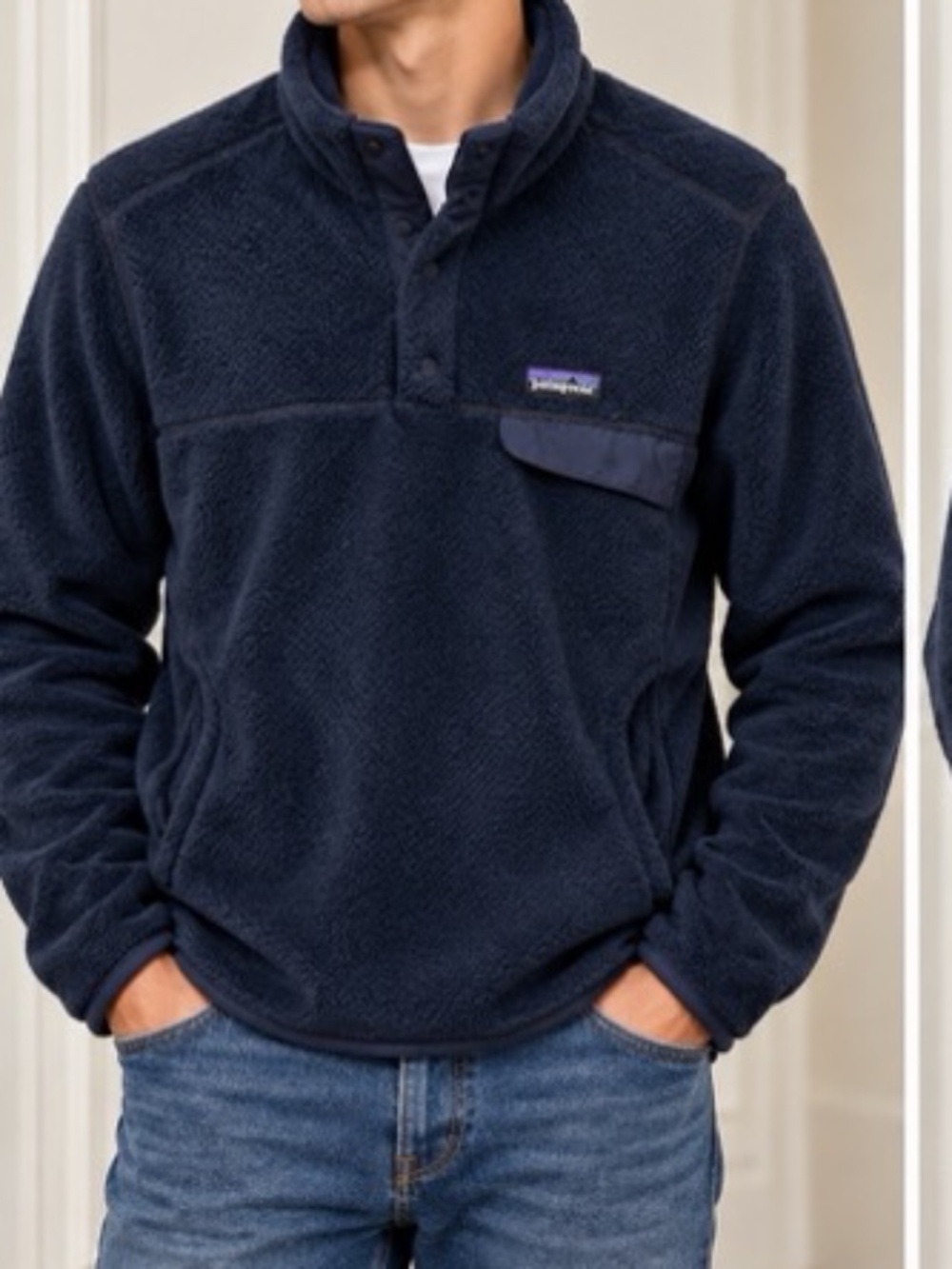 Patagonia fllece 1/3 jaket blue overshirt unisex